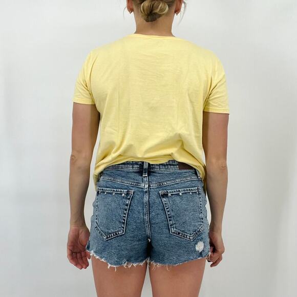 Zara Yellow Short Sleeve Cotton Tee Shirt Women's Medium - Picture 4 of 8